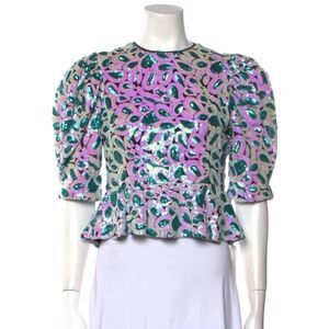 ROTATE Birger Christensen Sequined Top Blouse M